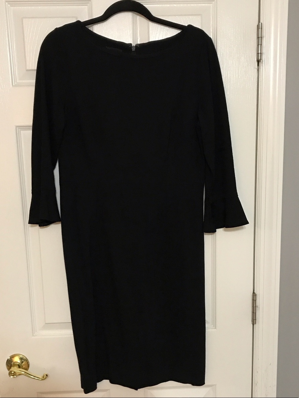 Talbots Black Midi Dress with Fluted Sleeves